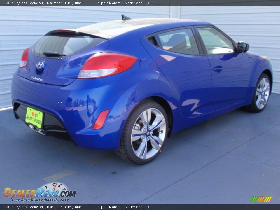 2014 Hyundai Veloster Marathon Blue / Black Photo #4