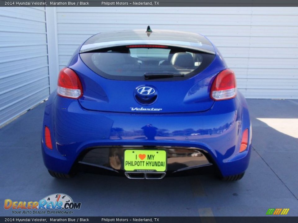 2014 Hyundai Veloster Marathon Blue / Black Photo #5