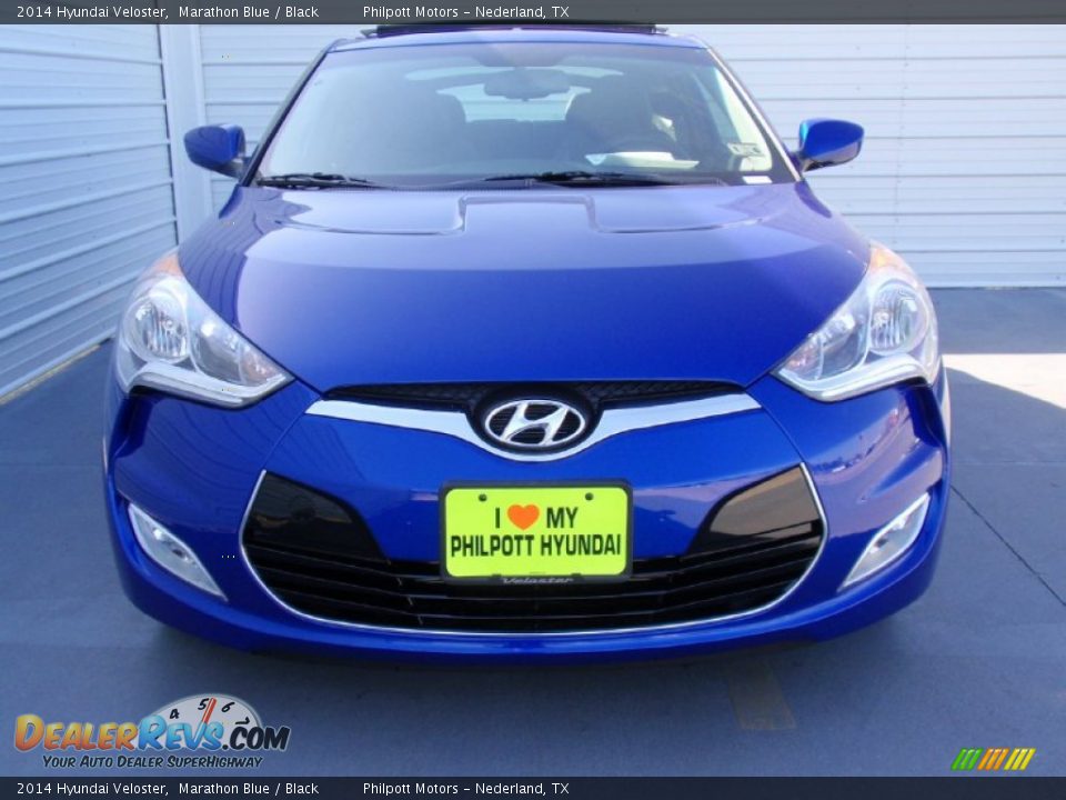 2014 Hyundai Veloster Marathon Blue / Black Photo #8