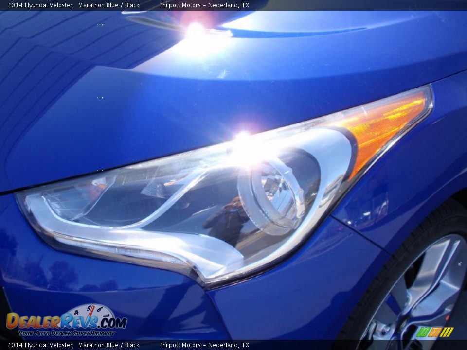 2014 Hyundai Veloster Marathon Blue / Black Photo #9