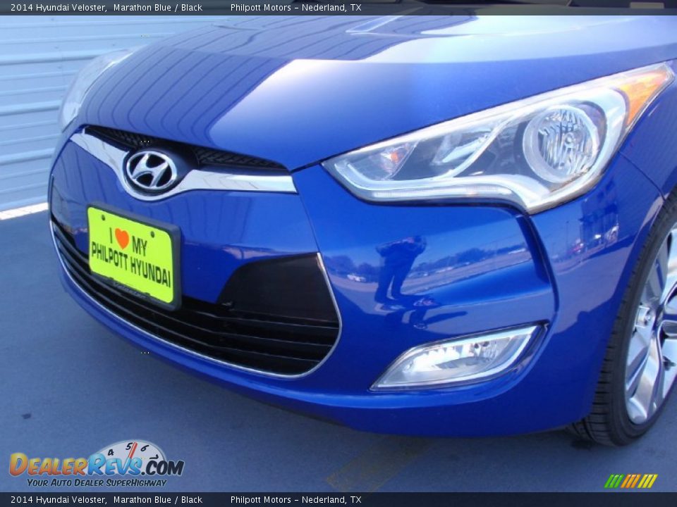 2014 Hyundai Veloster Marathon Blue / Black Photo #11