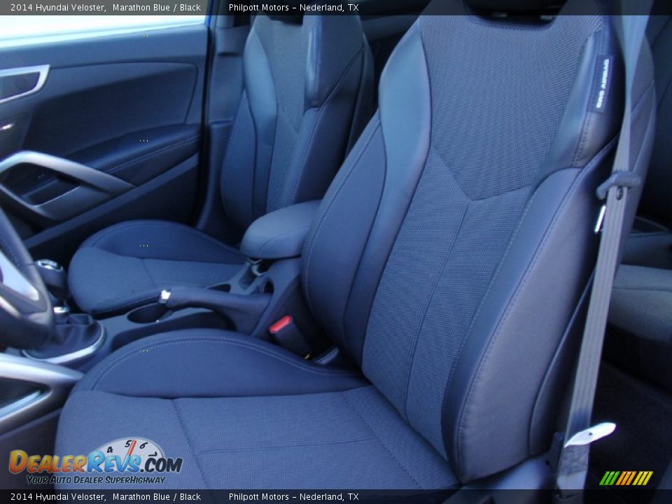 2014 Hyundai Veloster Marathon Blue / Black Photo #26