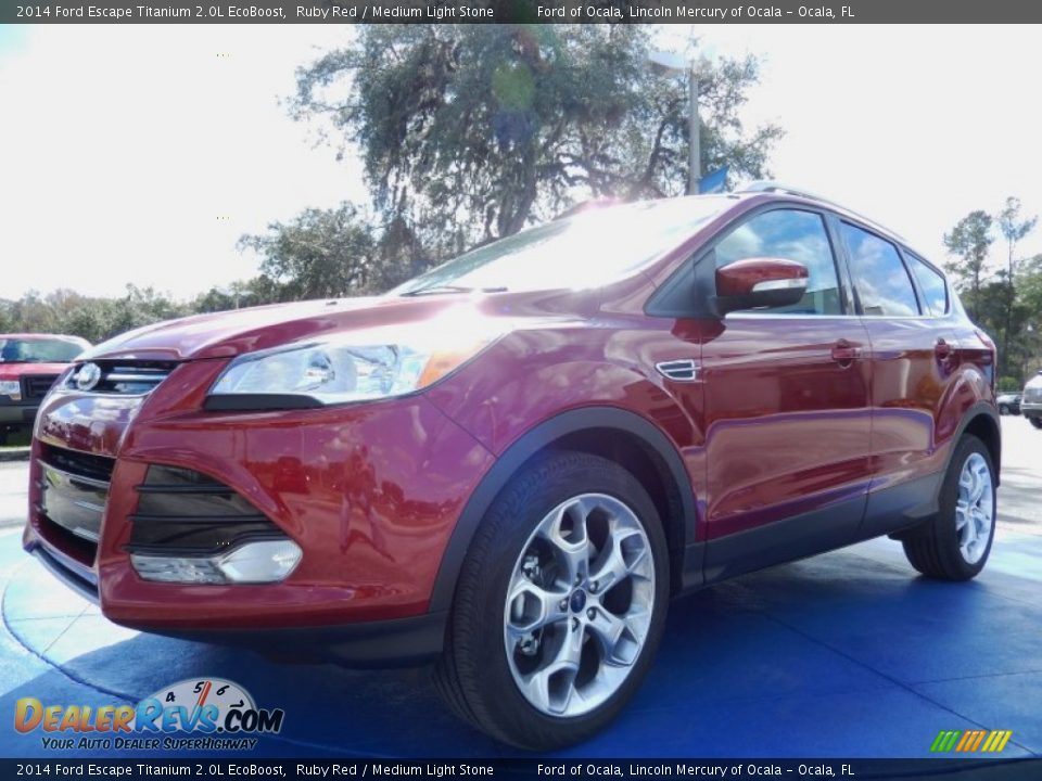 2014 Ford Escape Titanium 2.0L EcoBoost Ruby Red / Medium Light Stone Photo #1