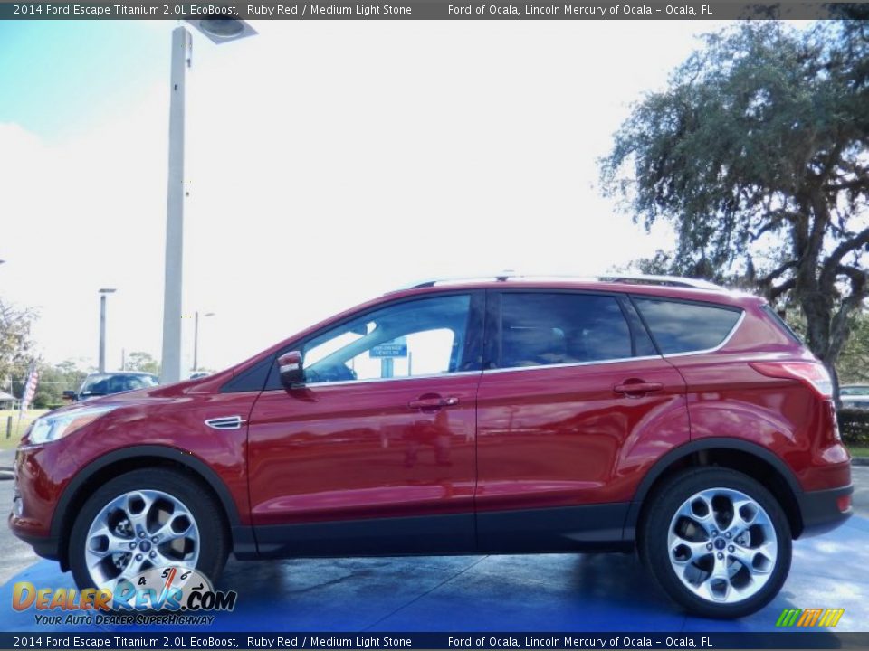 2014 Ford Escape Titanium 2.0L EcoBoost Ruby Red / Medium Light Stone Photo #2