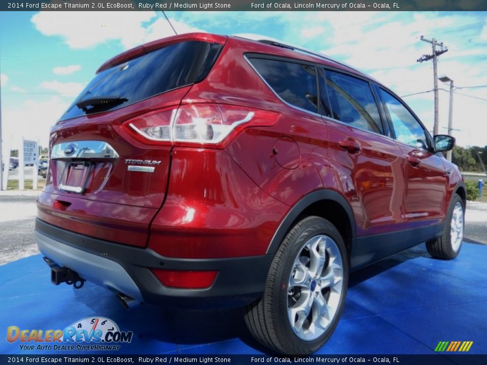 2014 Ford Escape Titanium 2.0L EcoBoost Ruby Red / Medium Light Stone Photo #3