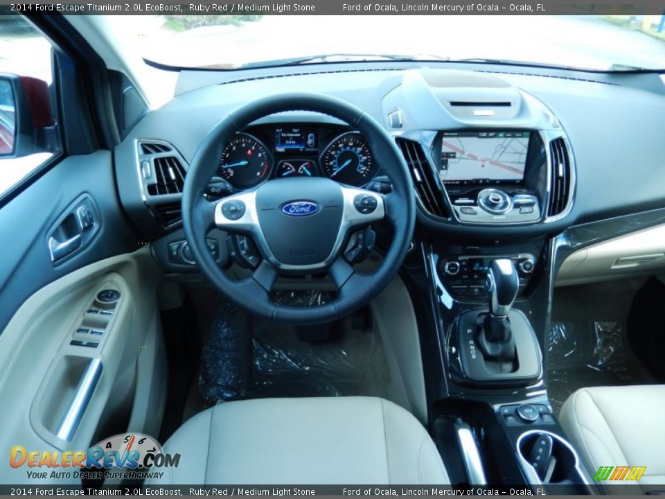 2014 Ford Escape Titanium 2.0L EcoBoost Ruby Red / Medium Light Stone Photo #8