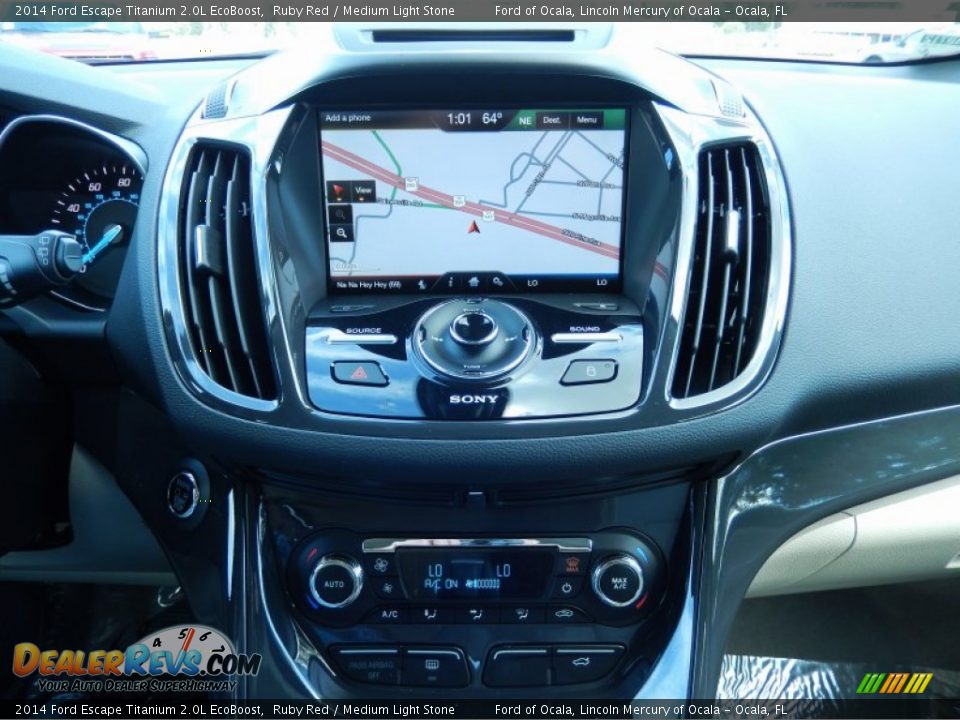 2014 Ford Escape Titanium 2.0L EcoBoost Ruby Red / Medium Light Stone Photo #10