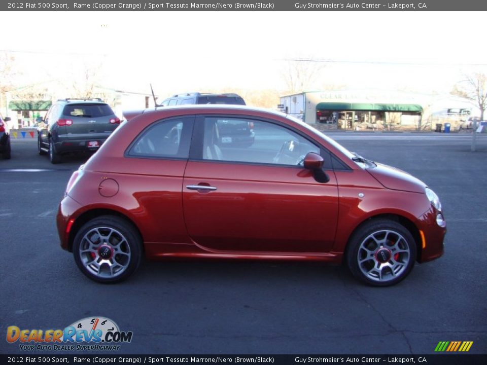 2012 Fiat 500 Sport Rame (Copper Orange) / Sport Tessuto Marrone/Nero (Brown/Black) Photo #7