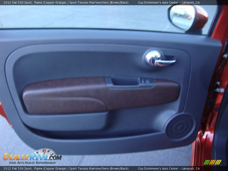 2012 Fiat 500 Sport Rame (Copper Orange) / Sport Tessuto Marrone/Nero (Brown/Black) Photo #8