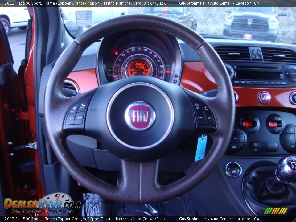 2012 Fiat 500 Sport Steering Wheel Photo #11