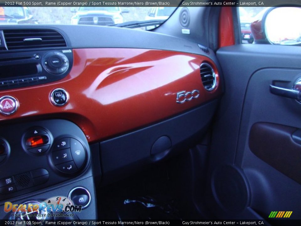 2012 Fiat 500 Sport Rame (Copper Orange) / Sport Tessuto Marrone/Nero (Brown/Black) Photo #13