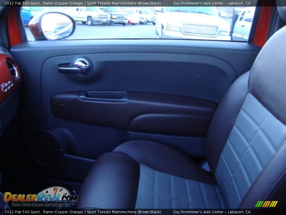 2012 Fiat 500 Sport Rame (Copper Orange) / Sport Tessuto Marrone/Nero (Brown/Black) Photo #14