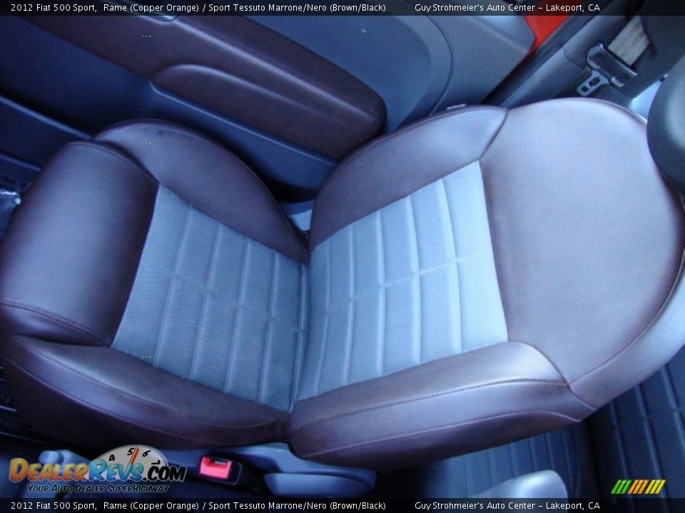 2012 Fiat 500 Sport Rame (Copper Orange) / Sport Tessuto Marrone/Nero (Brown/Black) Photo #15