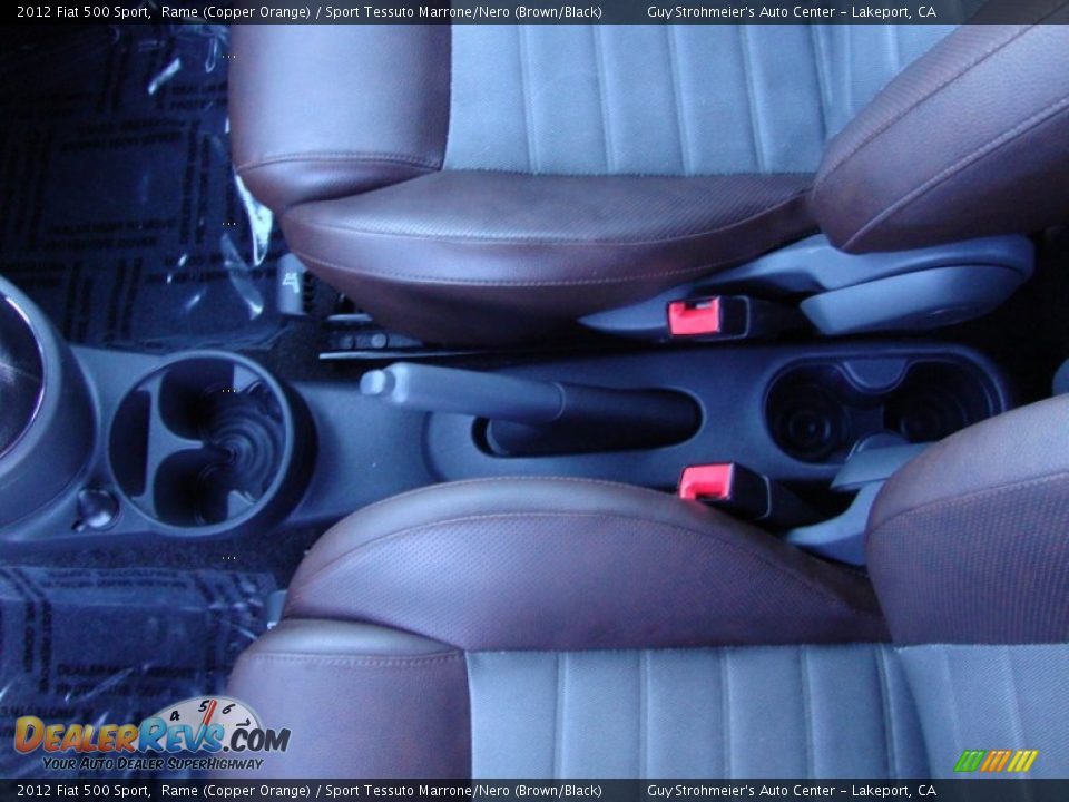 2012 Fiat 500 Sport Rame (Copper Orange) / Sport Tessuto Marrone/Nero (Brown/Black) Photo #16