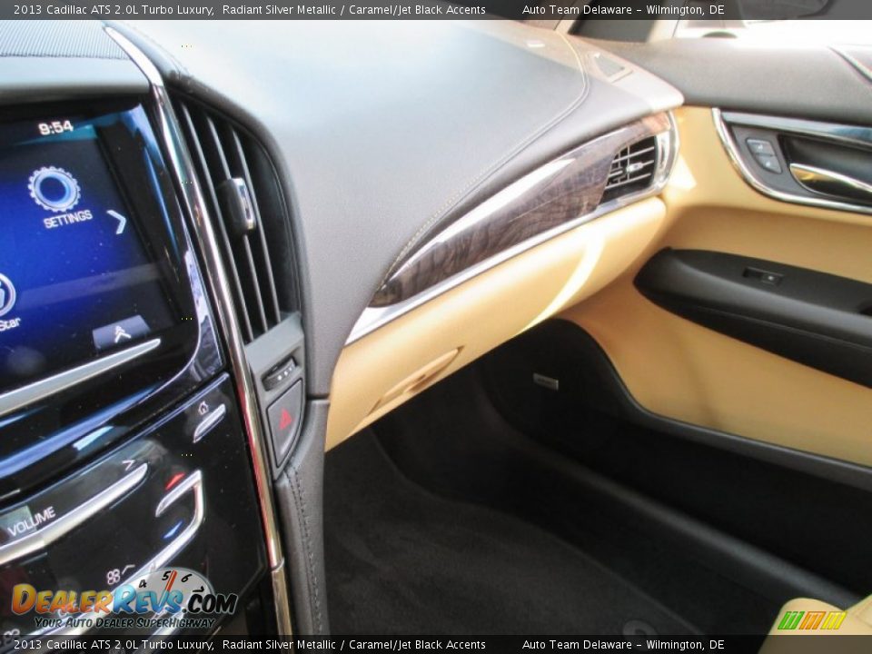 2013 Cadillac ATS 2.0L Turbo Luxury Radiant Silver Metallic / Caramel/Jet Black Accents Photo #14