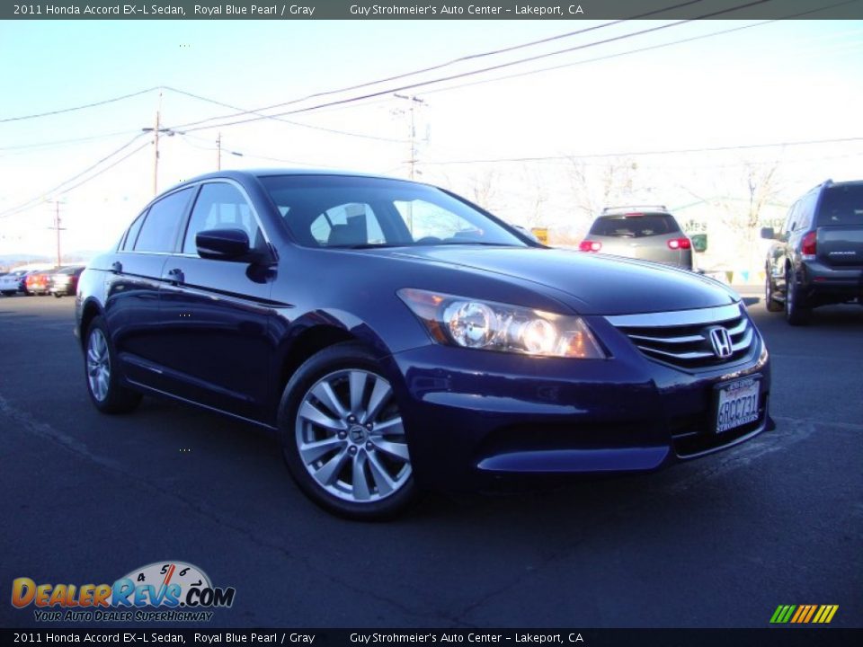 2011 Honda Accord EX-L Sedan Royal Blue Pearl / Gray Photo #1