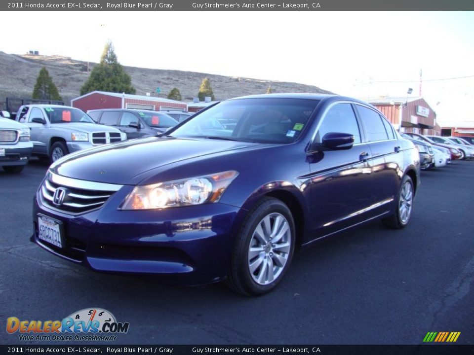 2011 Honda Accord EX-L Sedan Royal Blue Pearl / Gray Photo #3