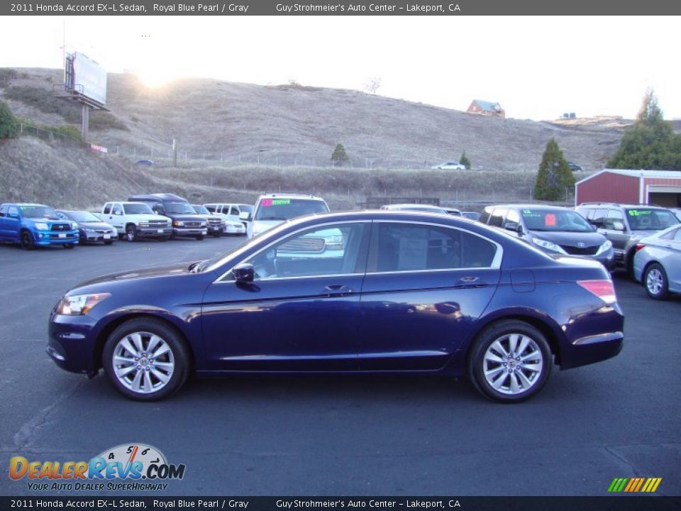 2011 Honda Accord EX-L Sedan Royal Blue Pearl / Gray Photo #4