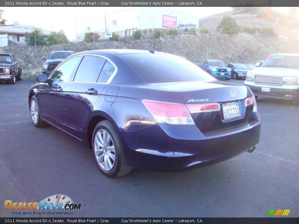 2011 Honda Accord EX-L Sedan Royal Blue Pearl / Gray Photo #5