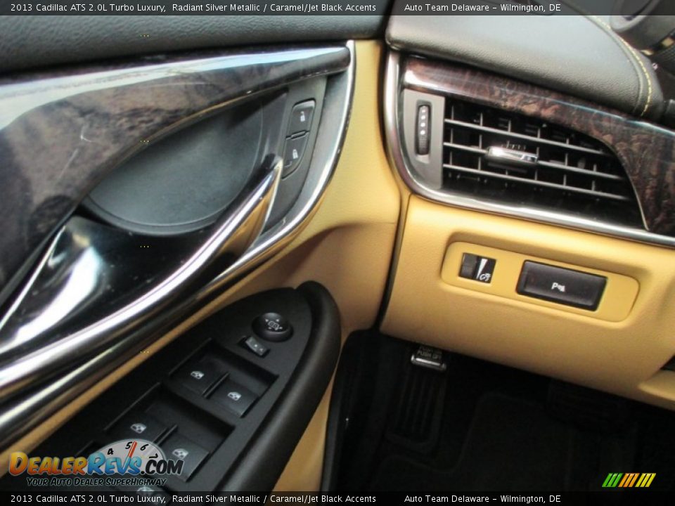 2013 Cadillac ATS 2.0L Turbo Luxury Radiant Silver Metallic / Caramel/Jet Black Accents Photo #31