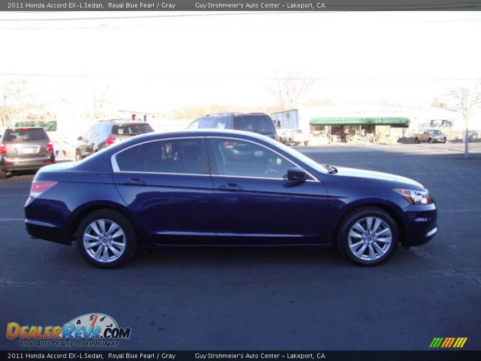 2011 Honda Accord EX-L Sedan Royal Blue Pearl / Gray Photo #8