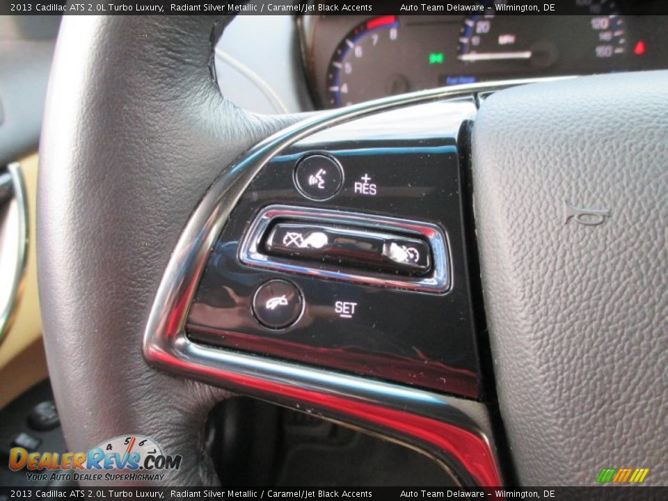 2013 Cadillac ATS 2.0L Turbo Luxury Radiant Silver Metallic / Caramel/Jet Black Accents Photo #33