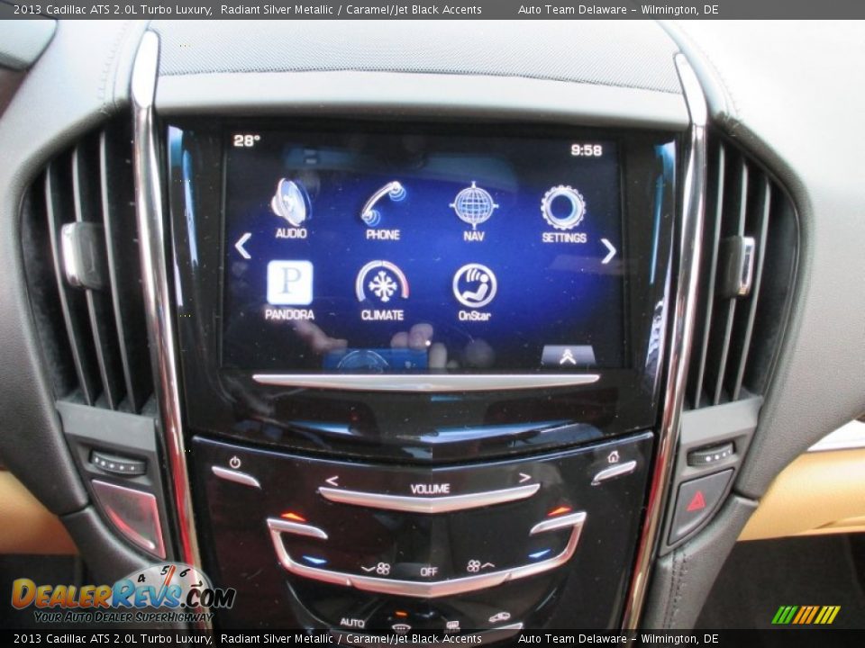2013 Cadillac ATS 2.0L Turbo Luxury Radiant Silver Metallic / Caramel/Jet Black Accents Photo #35