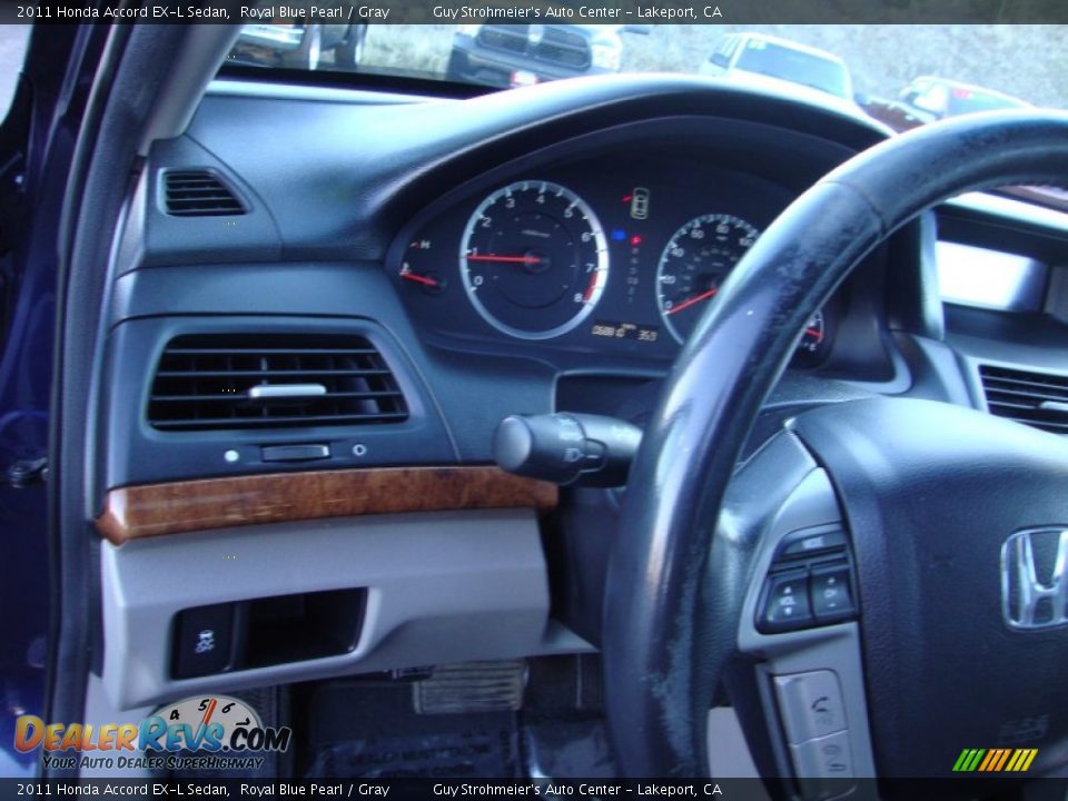 2011 Honda Accord EX-L Sedan Royal Blue Pearl / Gray Photo #11