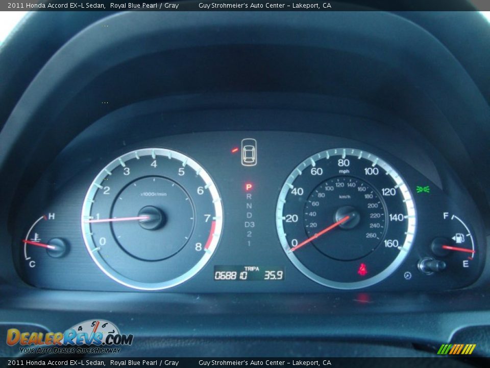 2011 Honda Accord EX-L Sedan Royal Blue Pearl / Gray Photo #12