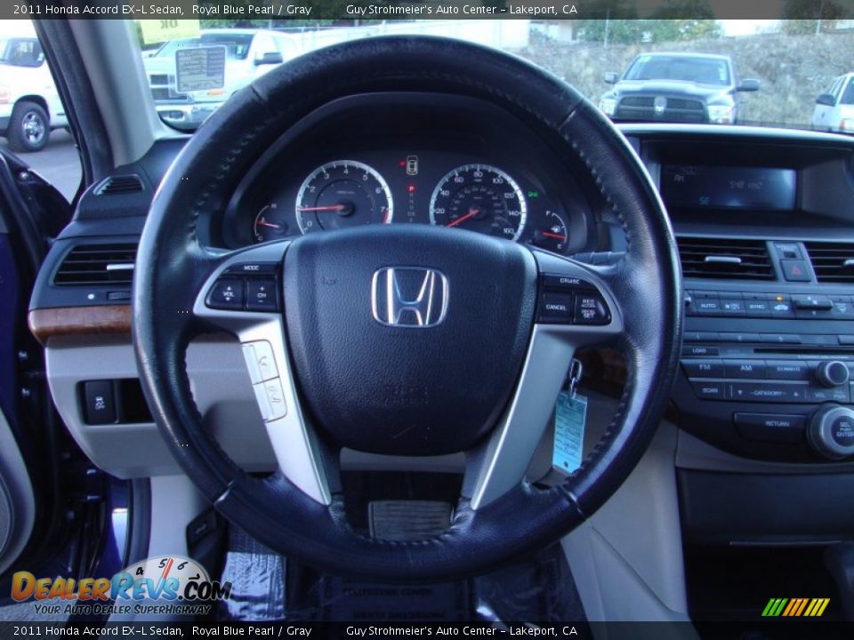 2011 Honda Accord EX-L Sedan Royal Blue Pearl / Gray Photo #13