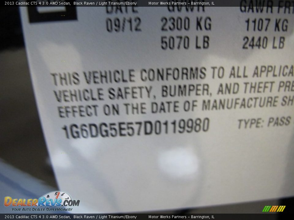 2013 Cadillac CTS 4 3.0 AWD Sedan Black Raven / Light Titanium/Ebony Photo #31