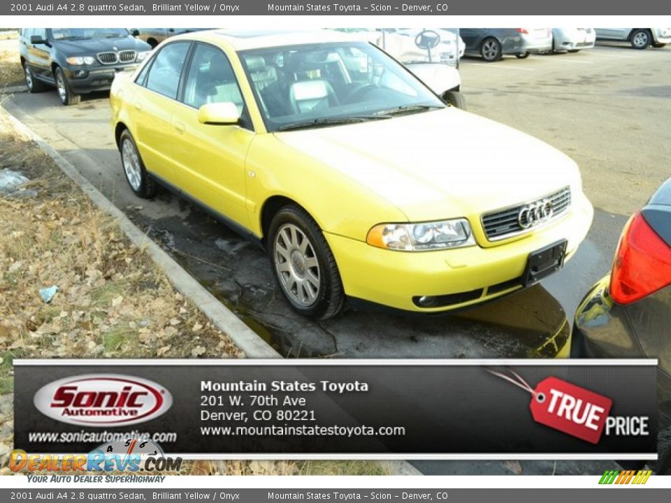 2001 Audi A4 2.8 quattro Sedan Brilliant Yellow / Onyx Photo #1