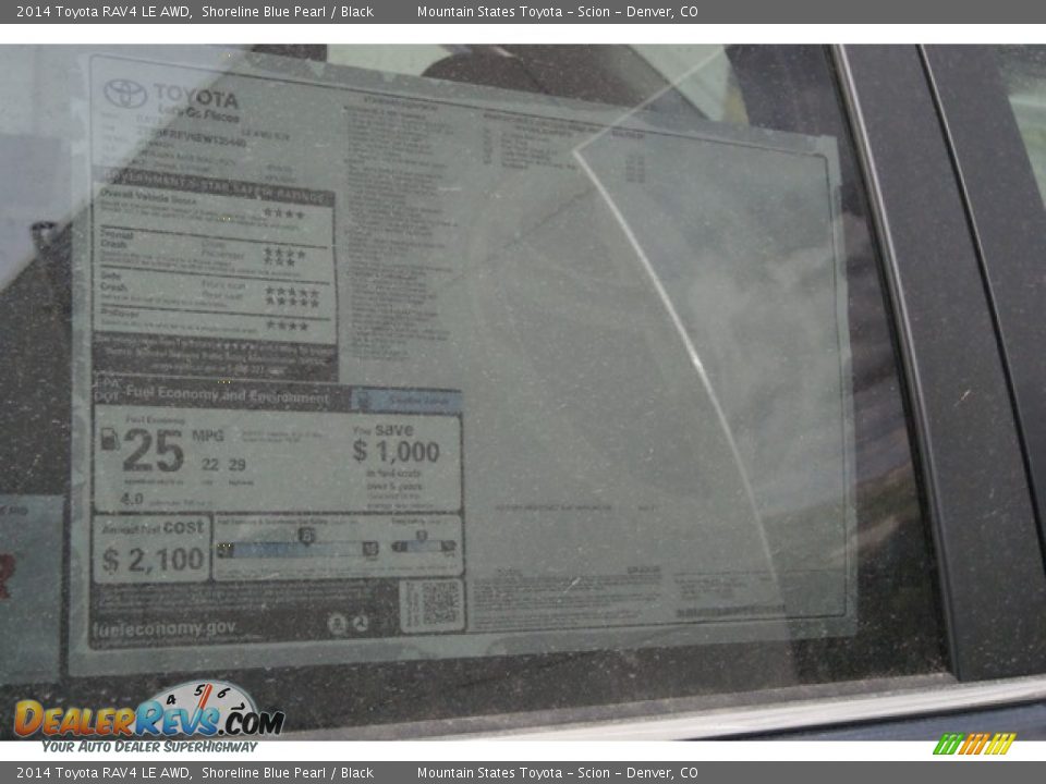 2014 Toyota RAV4 LE AWD Shoreline Blue Pearl / Black Photo #10