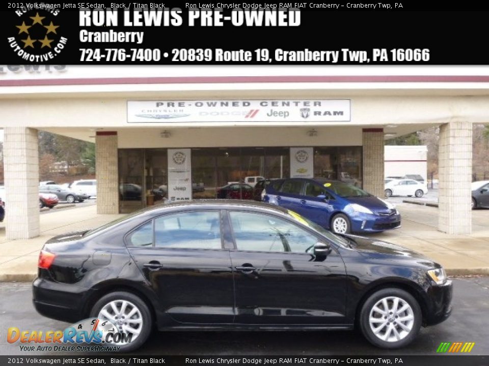 2012 Volkswagen Jetta SE Sedan Black / Titan Black Photo #1