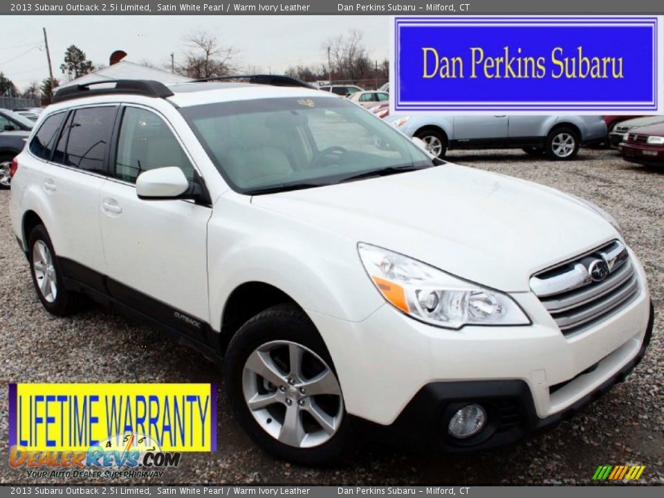 2013 Subaru Outback 2.5i Limited Satin White Pearl / Warm Ivory Leather Photo #1