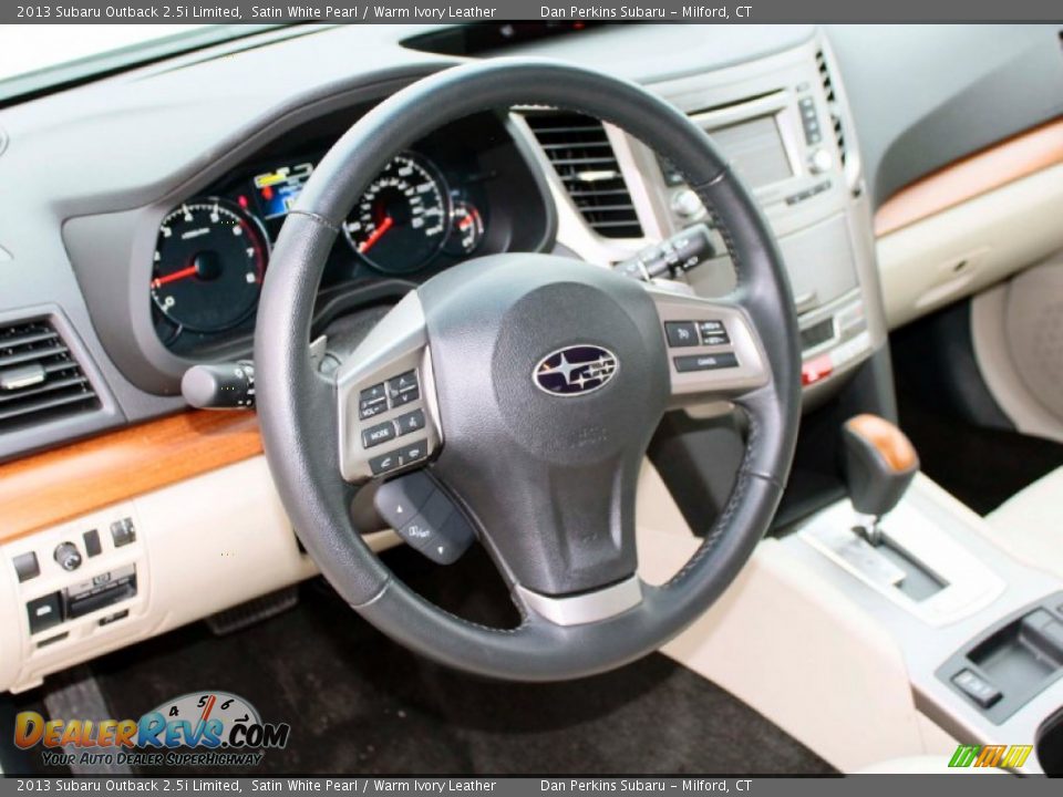 2013 Subaru Outback 2.5i Limited Satin White Pearl / Warm Ivory Leather Photo #5