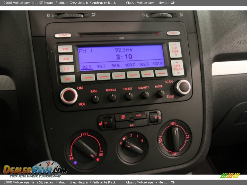 2008 Volkswagen Jetta SE Sedan Platinum Grey Metallic / Anthracite Black Photo #9