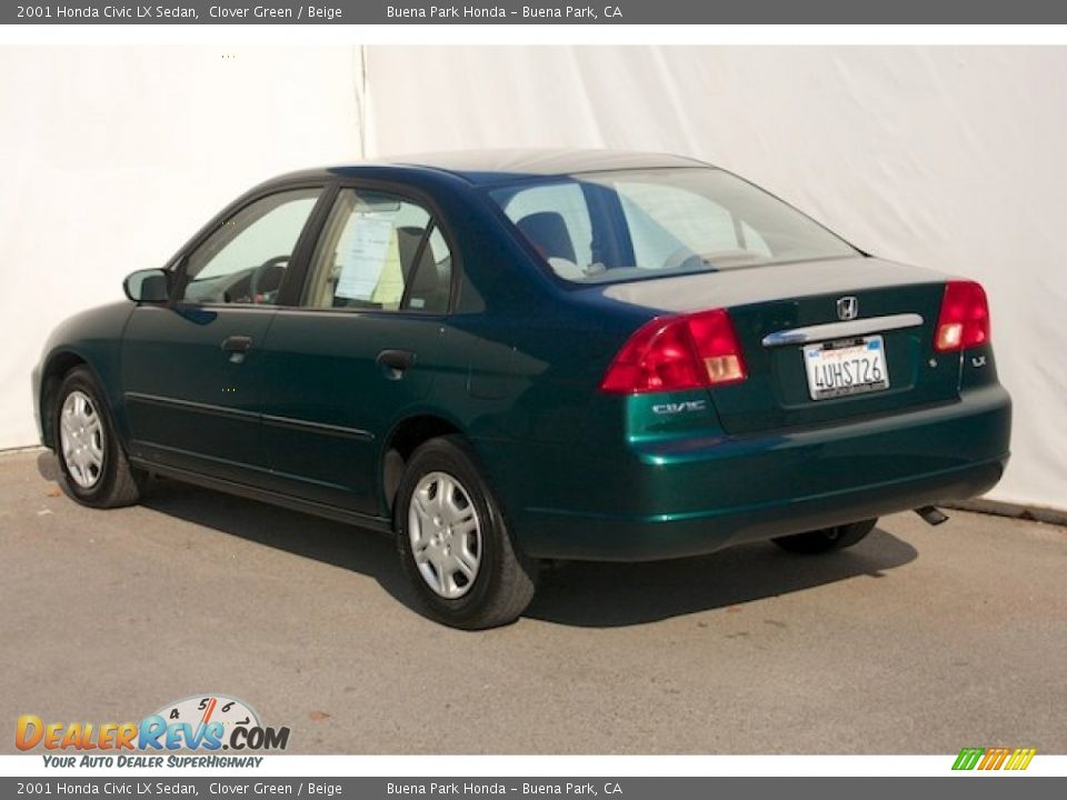 2001 Honda Civic LX Sedan Clover Green / Beige Photo #2