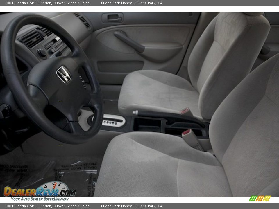 2001 Honda Civic LX Sedan Clover Green / Beige Photo #3