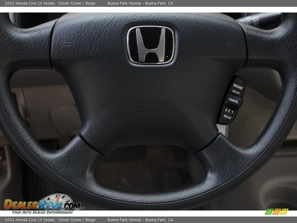 2001 Honda Civic LX Sedan Clover Green / Beige Photo #6