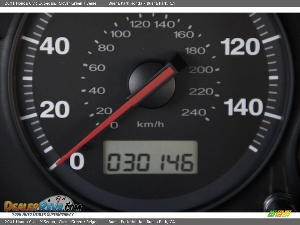 2001 Honda Civic LX Sedan Clover Green / Beige Photo #7