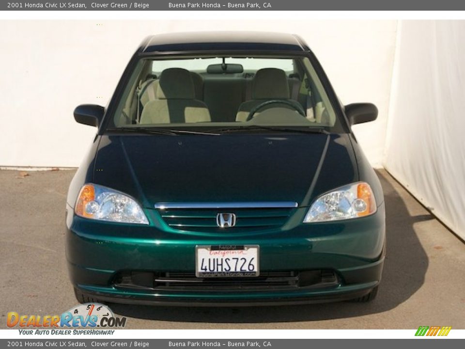 2001 Honda Civic LX Sedan Clover Green / Beige Photo #8