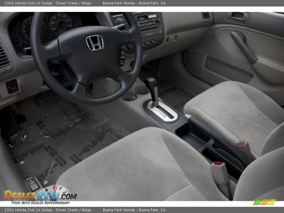 Beige Interior - 2001 Honda Civic LX Sedan Photo #12