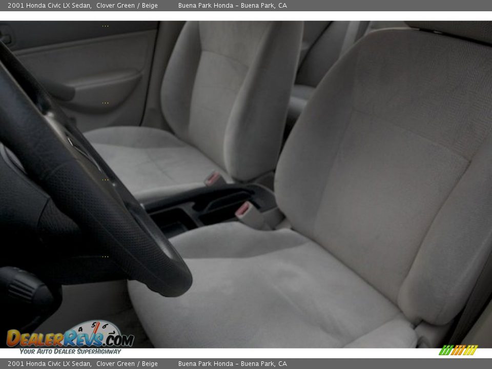 2001 Honda Civic LX Sedan Clover Green / Beige Photo #13