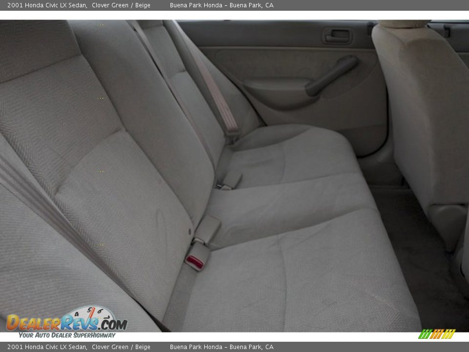 2001 Honda Civic LX Sedan Clover Green / Beige Photo #16