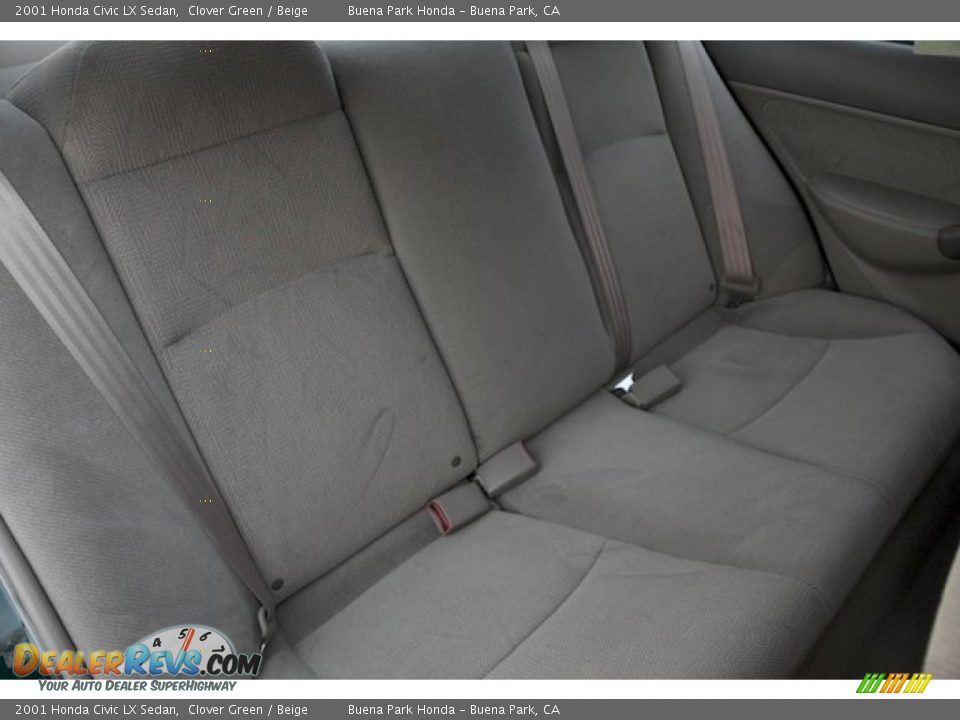 2001 Honda Civic LX Sedan Clover Green / Beige Photo #18