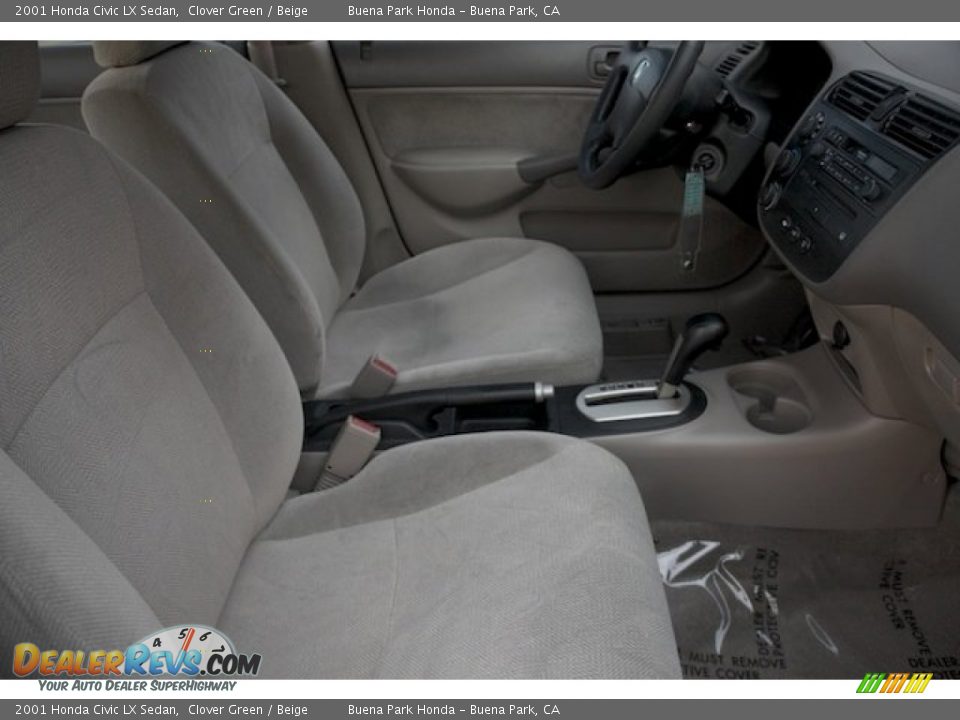 2001 Honda Civic LX Sedan Clover Green / Beige Photo #19