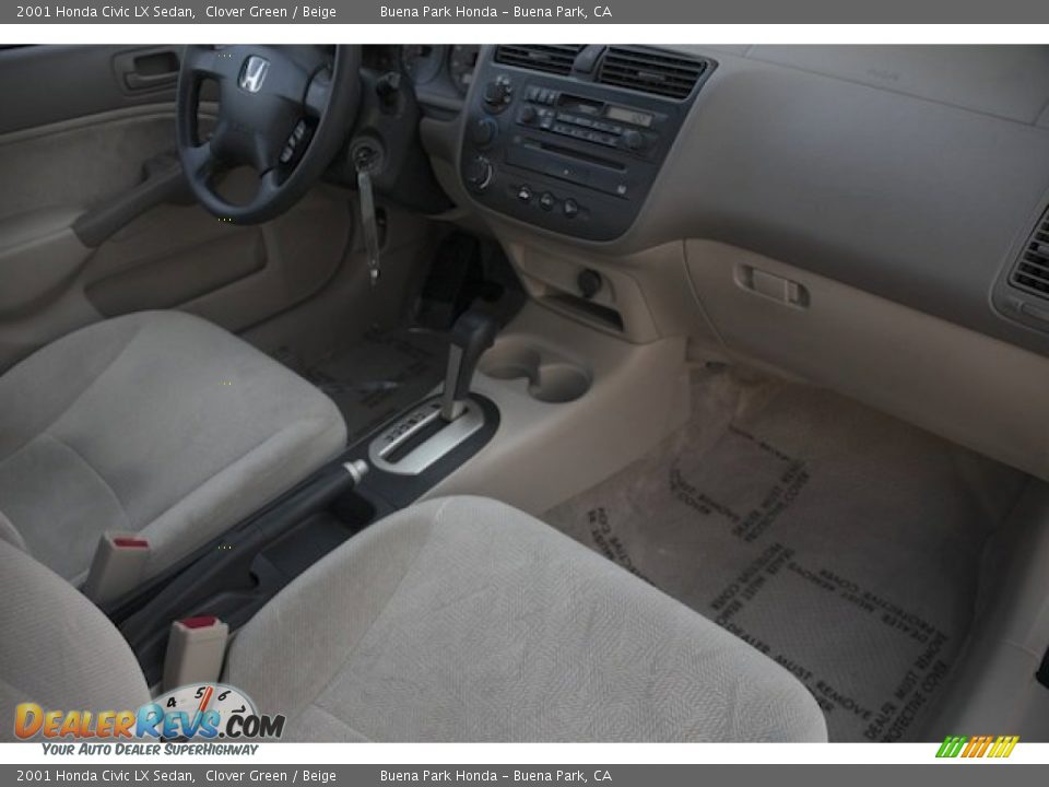 2001 Honda Civic LX Sedan Clover Green / Beige Photo #20