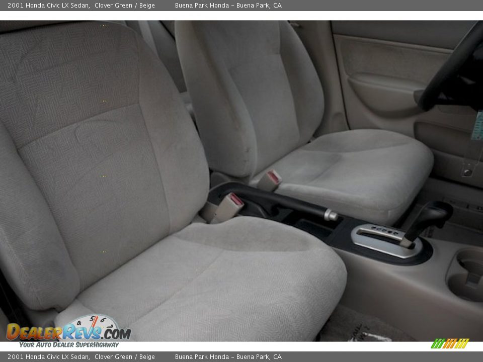2001 Honda Civic LX Sedan Clover Green / Beige Photo #21