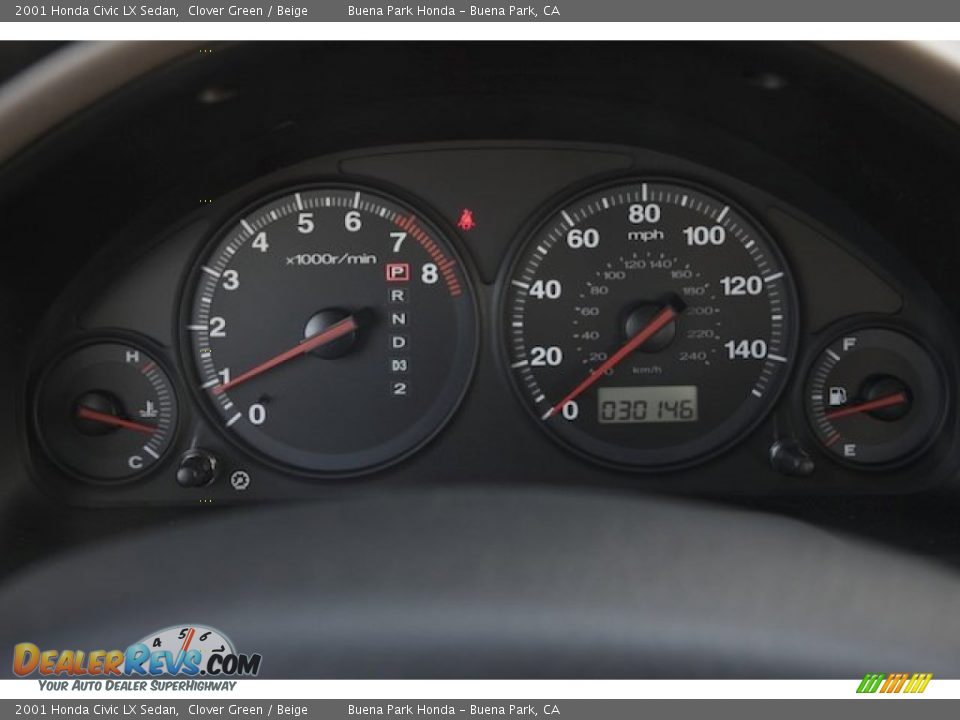 2001 Honda Civic LX Sedan Clover Green / Beige Photo #22